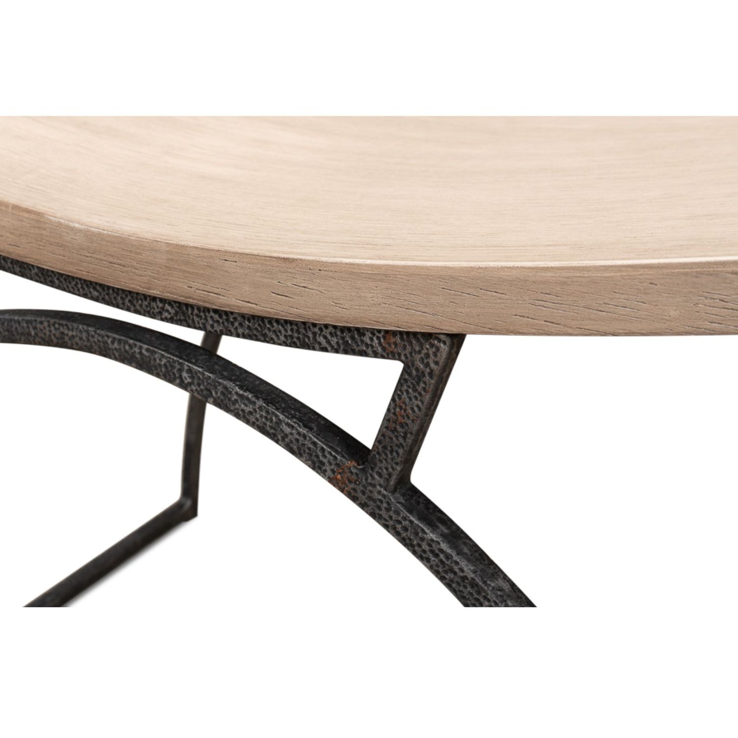 Britton Bench – Flaky Pine Finish with Hand-Forged Iron Legs