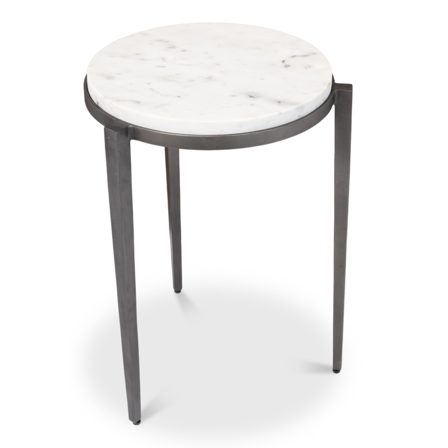 Gabi Marble Top Side Table – White Eclectic Design