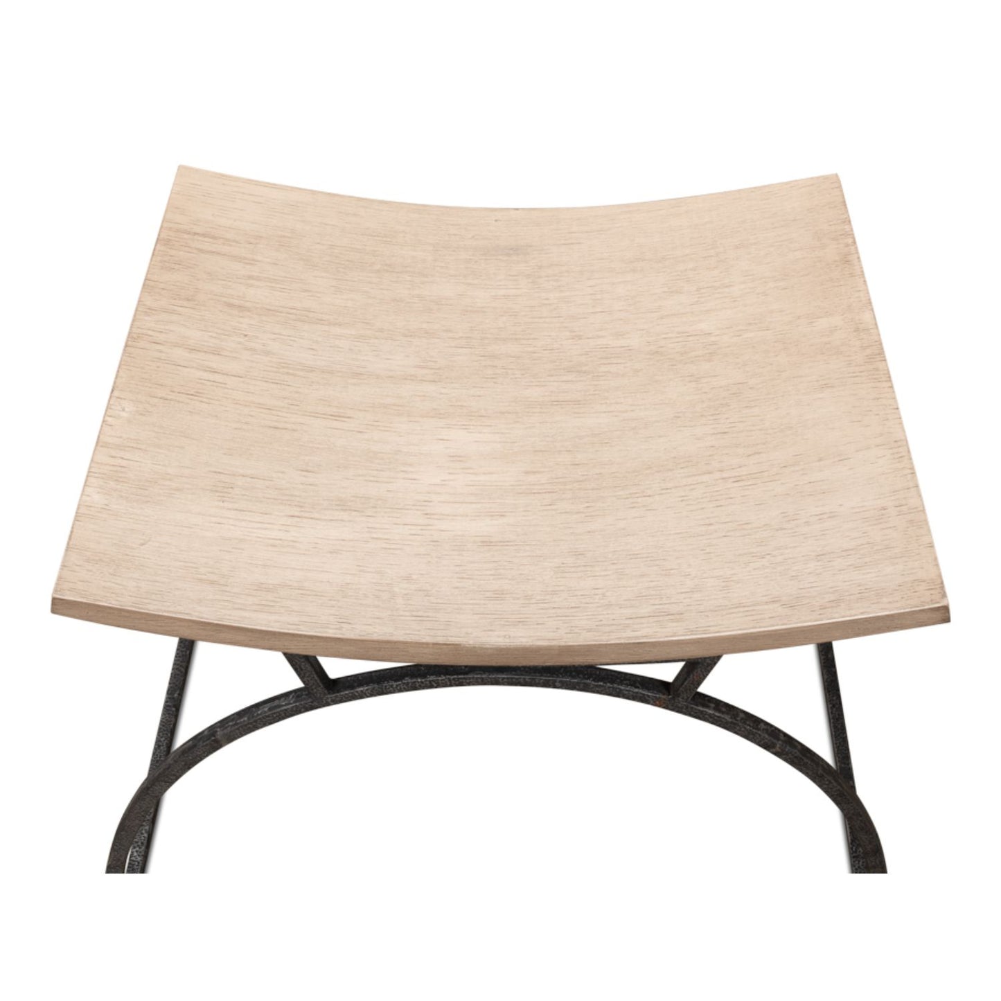 Britton Bench – Flaky Pine Finish with Hand-Forged Iron Legs