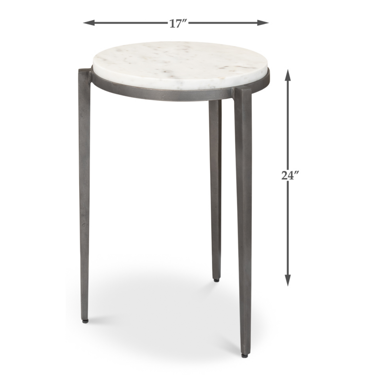 Gabi Marble Top Side Table – White Eclectic Design