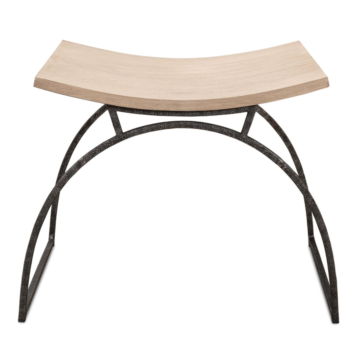 Britton Bench – Flaky Pine Finish with Hand-Forged Iron Legs