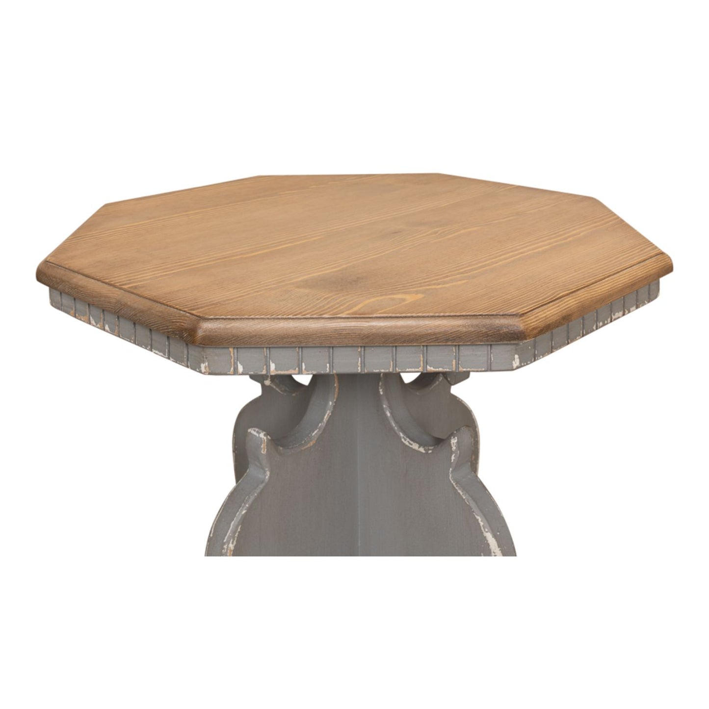 Brogan Side Table – Old Pine Finish with Green Traditional Style