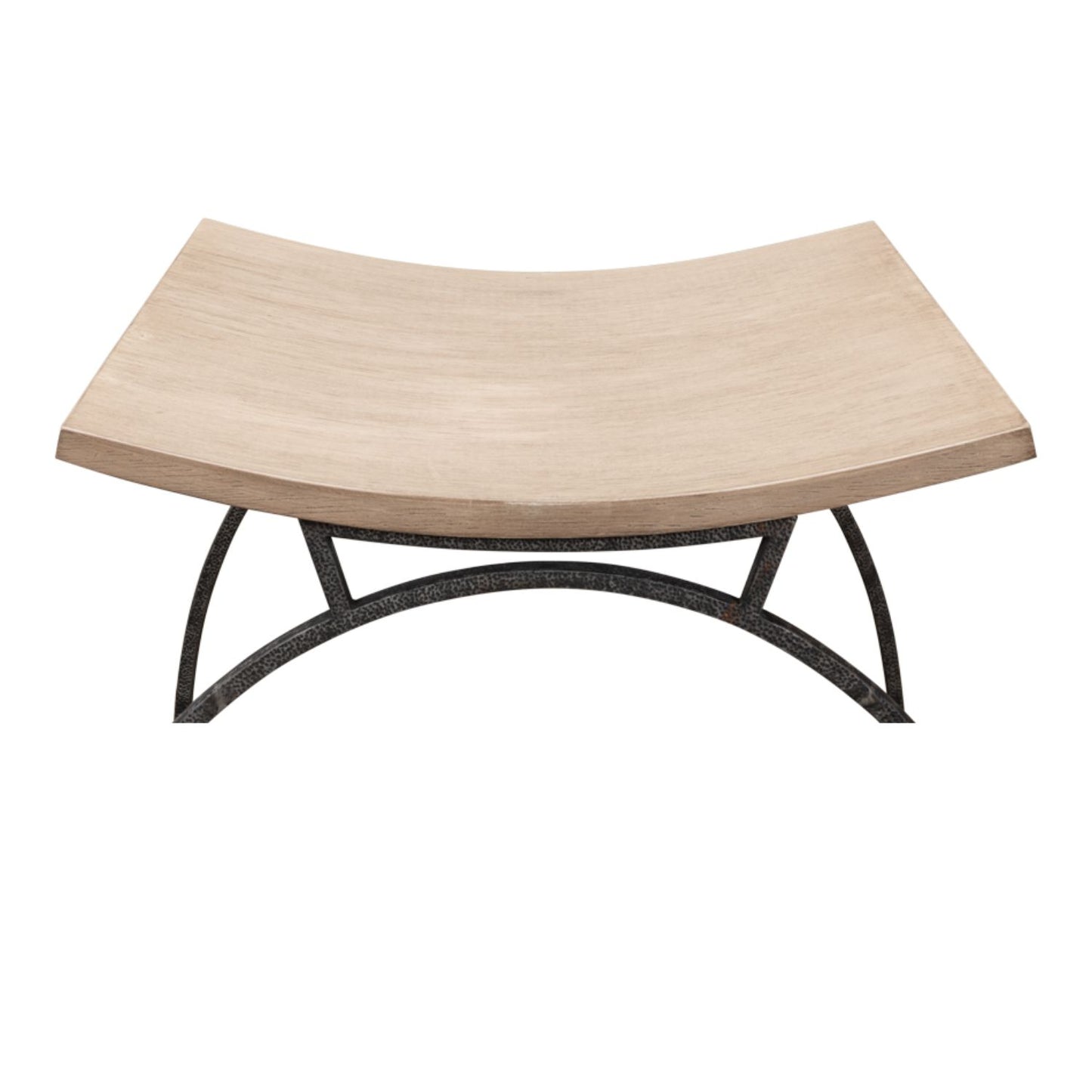Britton Bench – Flaky Pine Finish with Hand-Forged Iron Legs