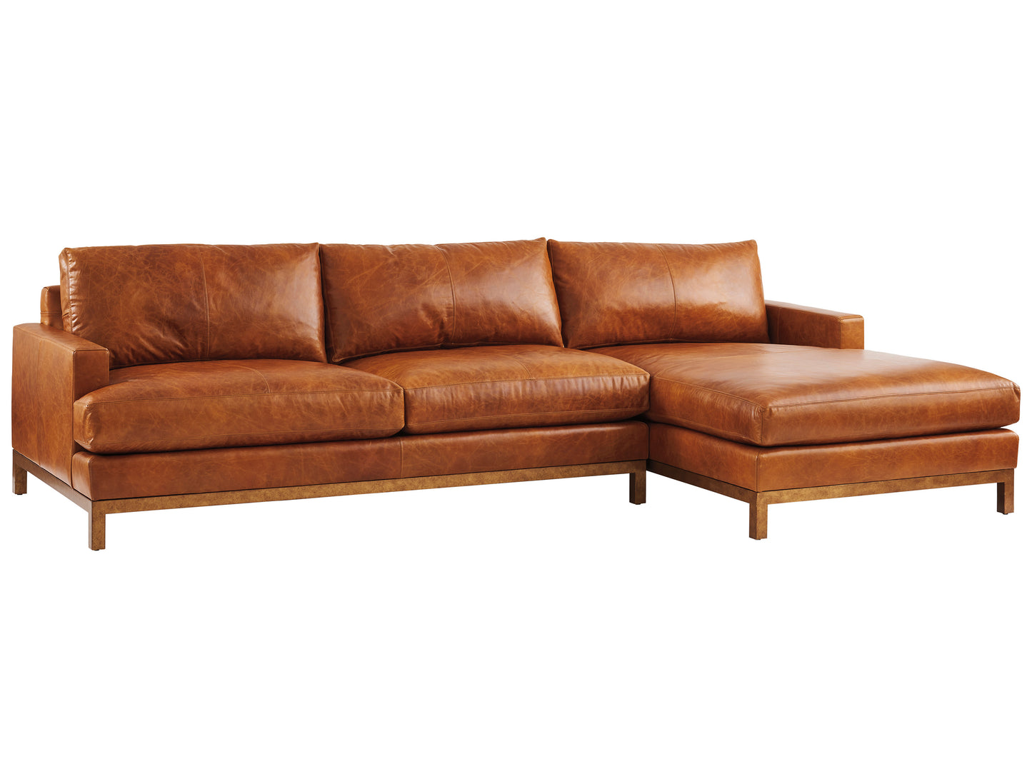 Leather LAF Sofa - Barclay Butera Horizon, 72” W - Modern Sectional