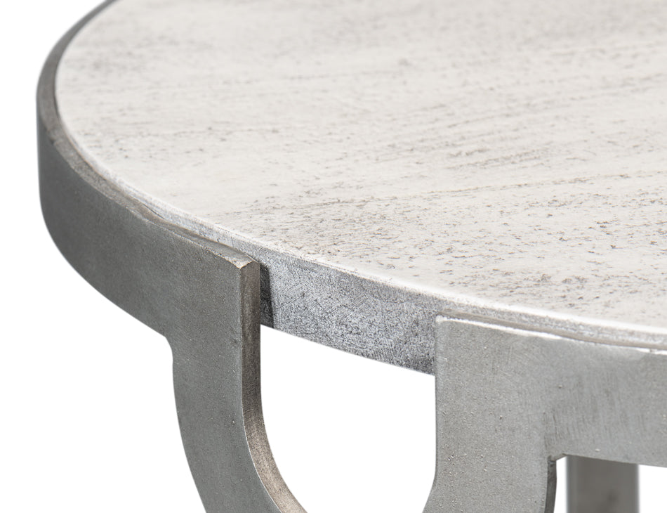 Phin End Table – Grey Traditional Design with Mango Wood Top