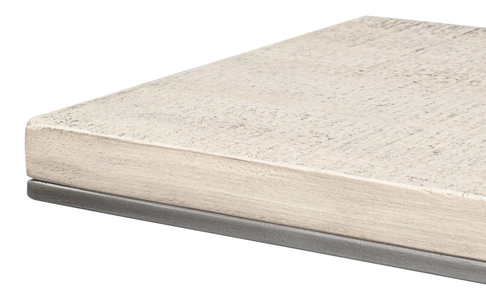 Libby End Table - Silver Traditional Mango Wood with Antique Silver Base