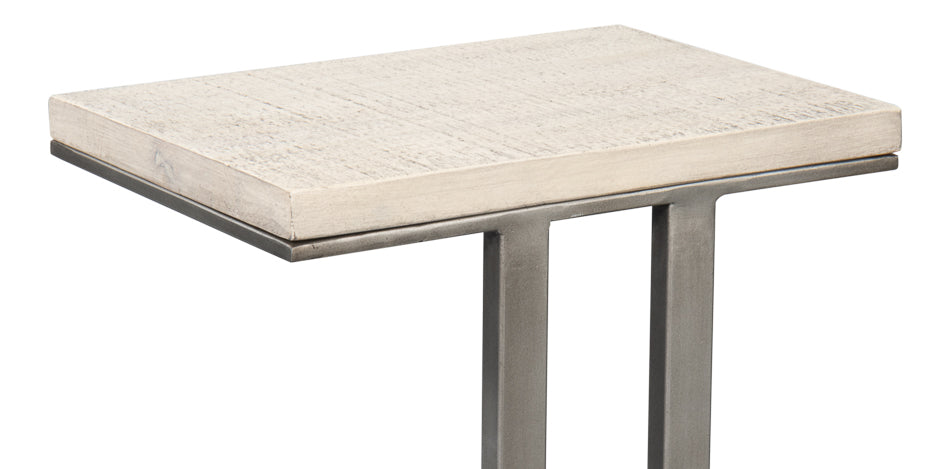 Libby End Table - Silver Traditional Mango Wood with Antique Silver Base