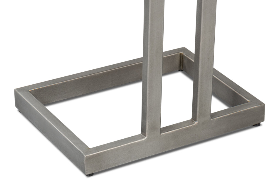 Libby End Table - Silver Traditional Mango Wood with Antique Silver Base