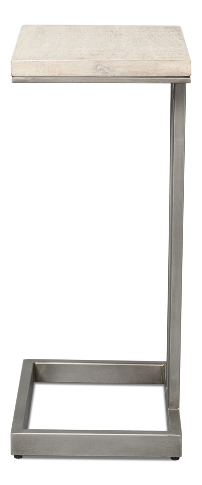 Libby End Table - Silver Traditional Mango Wood with Antique Silver Base