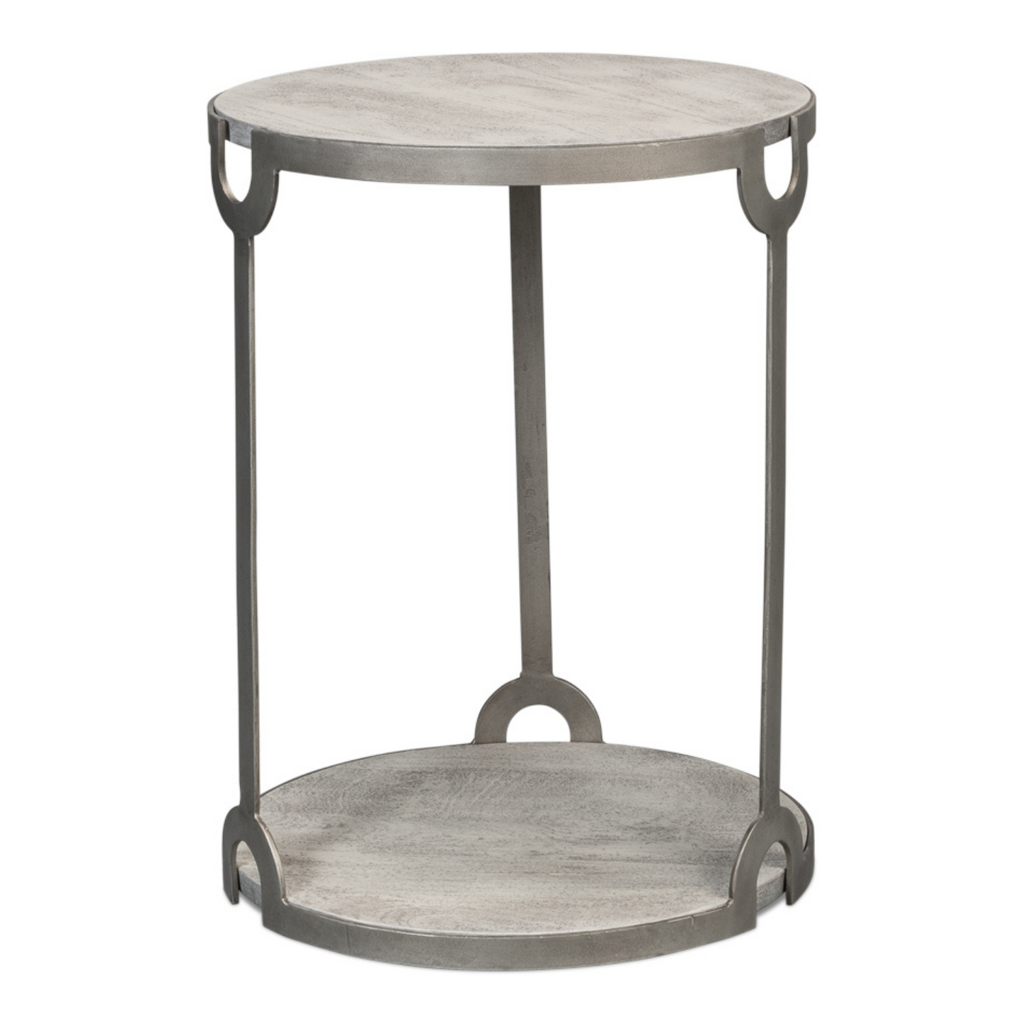 Phin End Table – Grey Traditional Design with Mango Wood Top