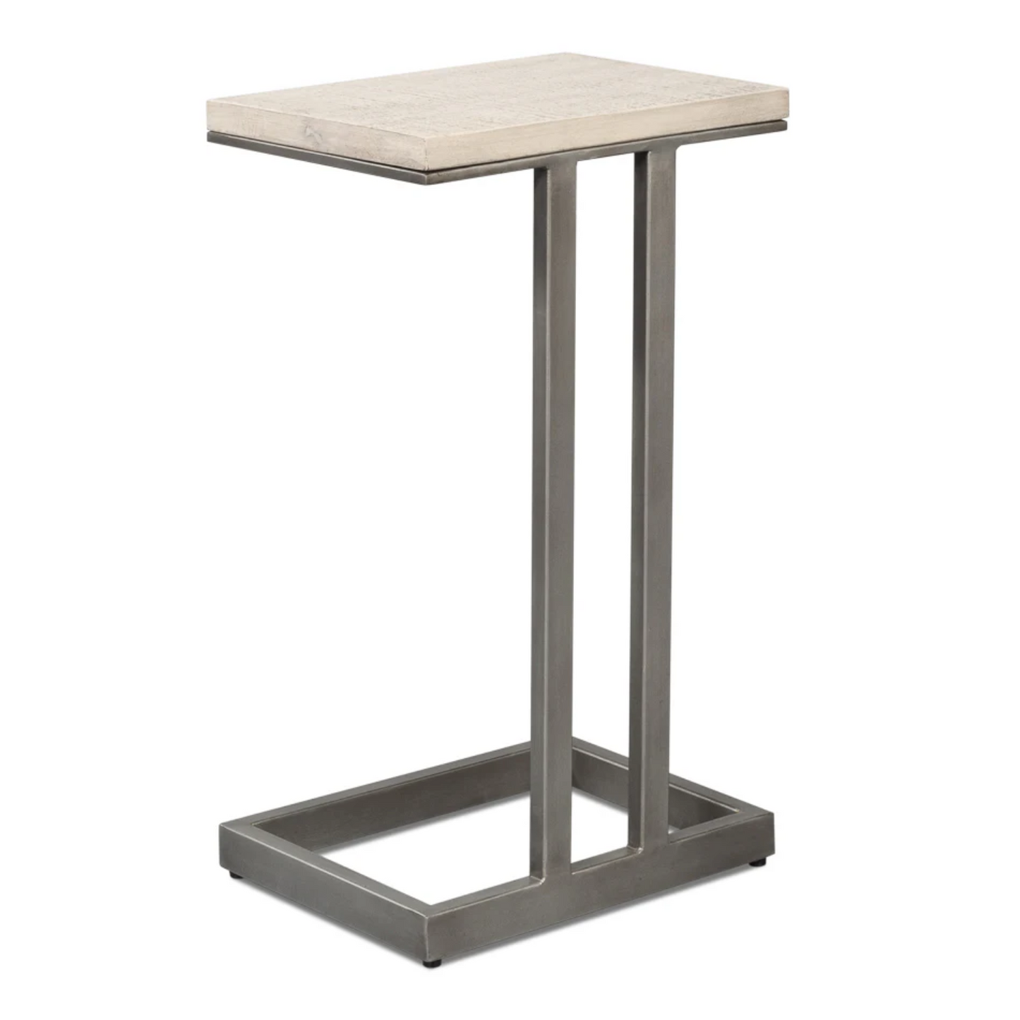 Libby End Table - Silver Traditional Mango Wood with Antique Silver Base