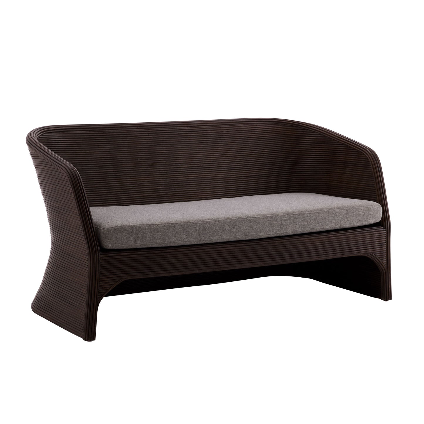 Itiga Settee - Contemporary Rattan Seating with Mist Textured Cushion