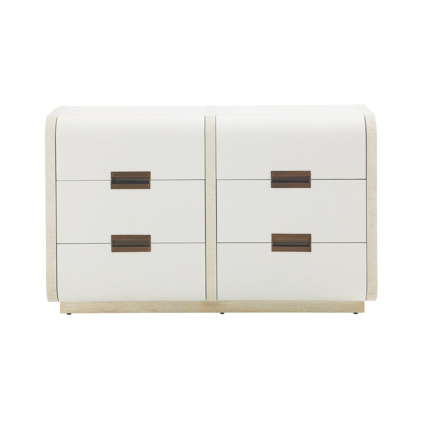 Arteriors Home Madison Chest – Beige Seagrass Cloth & Oak Veneer Dresser