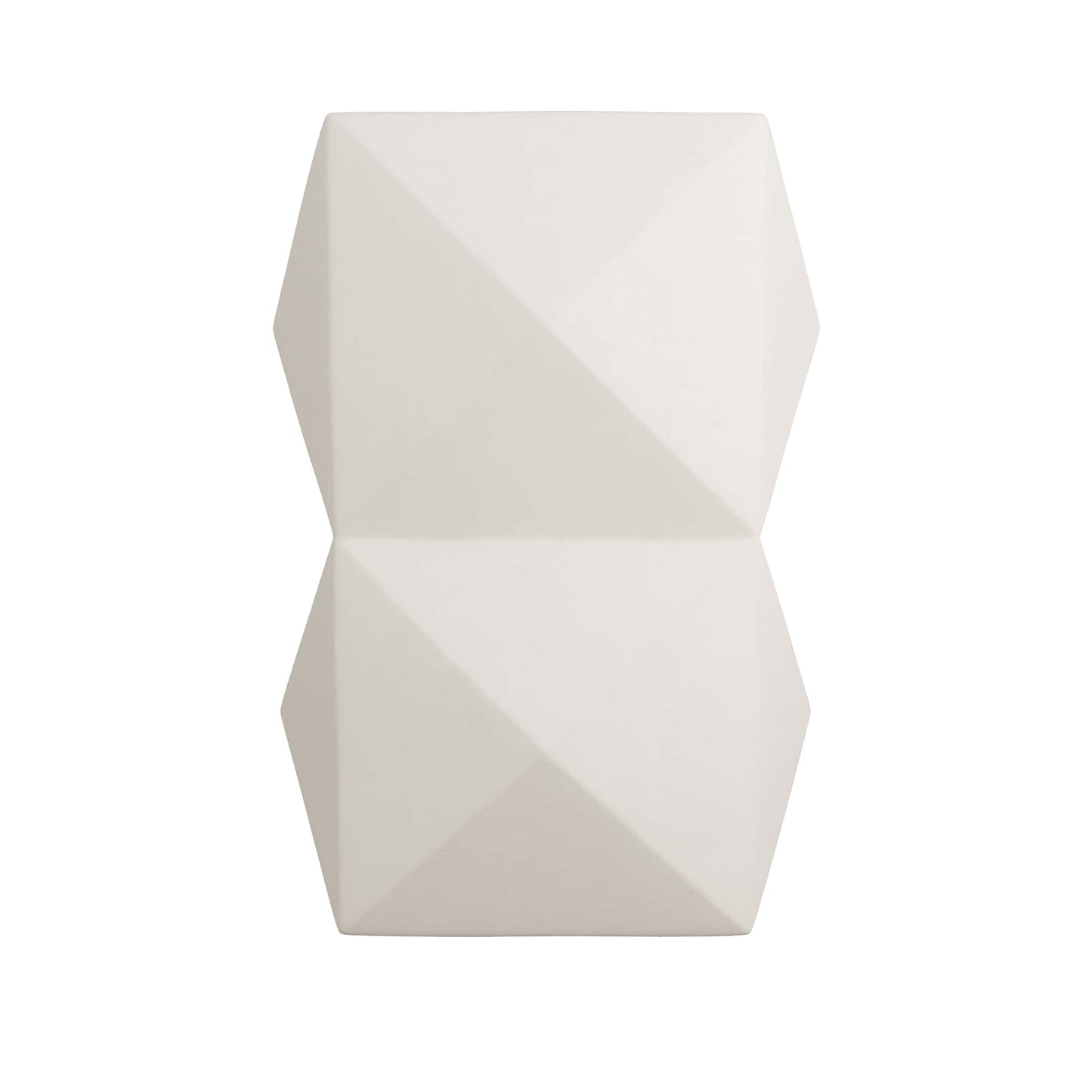 Rory Accent Table - Contemporary Faceted Design in Matte Ivory Concrete