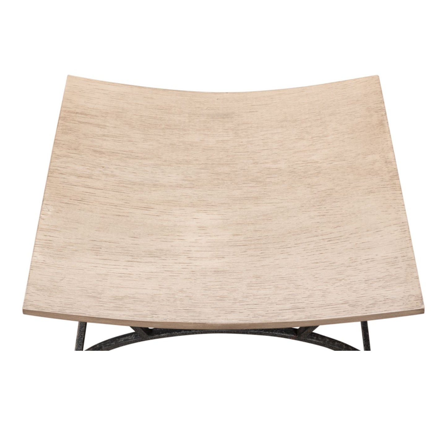 Britton Bench – Flaky Pine Finish with Hand-Forged Iron Legs