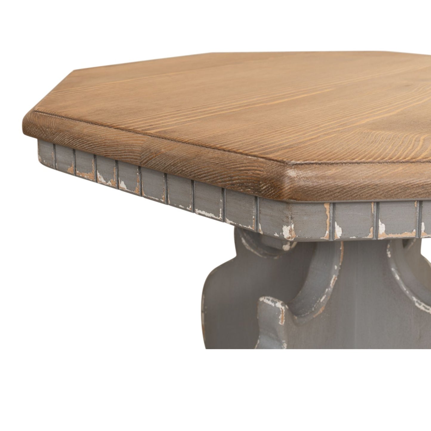 Brogan Side Table – Old Pine Finish with Green Traditional Style