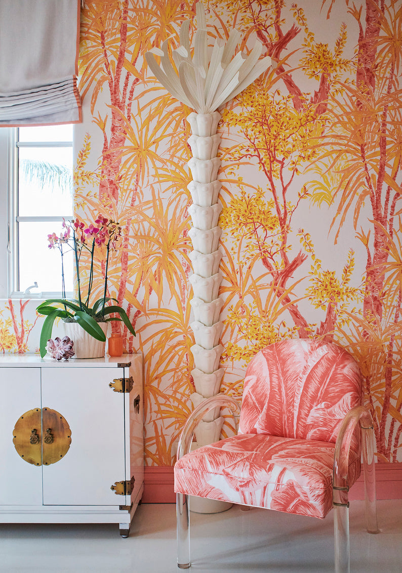 Palm Tree Sculpture – Off White Lacquer Finish