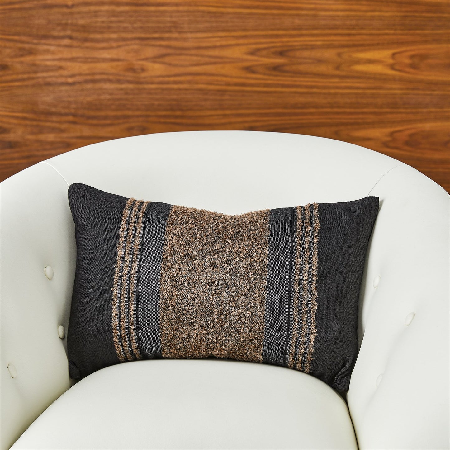 CONTRAST LUMBAR PILLOW-BROWN