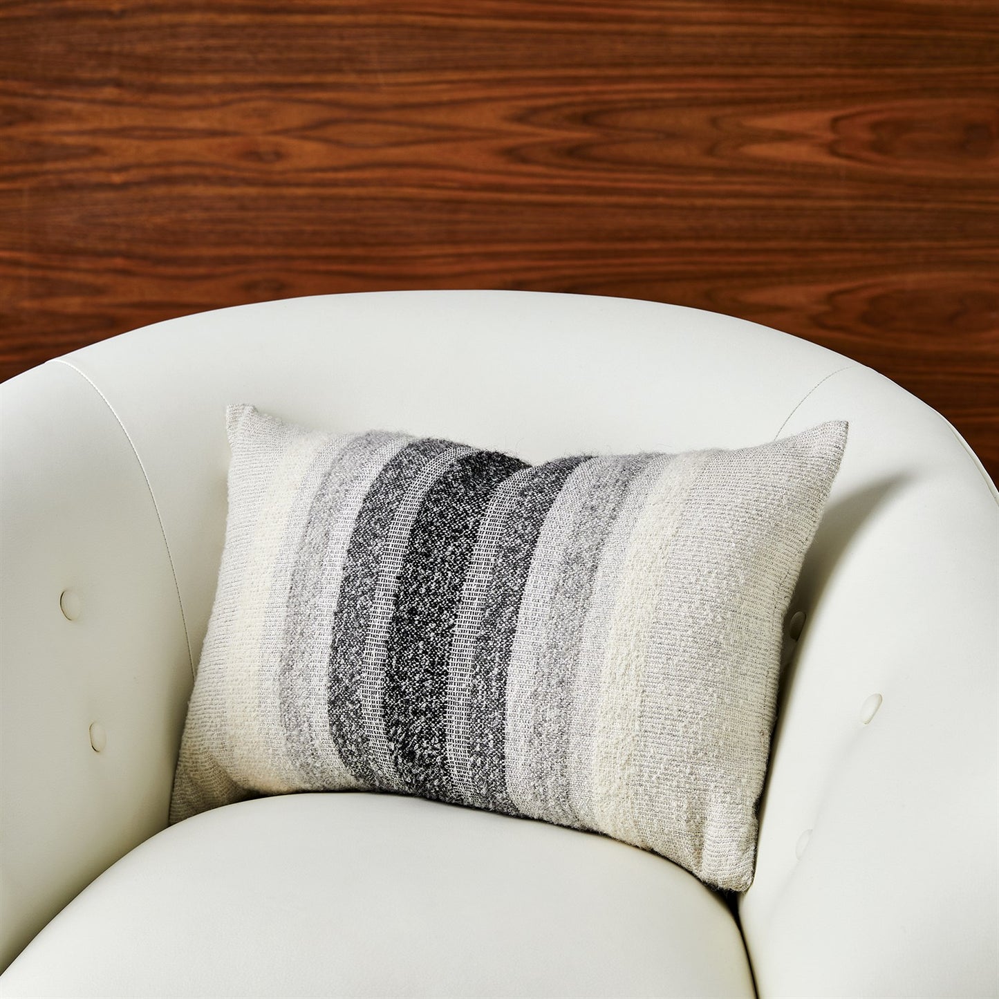 GRADATION LUMBAR PILLOW-WHITE/GREY