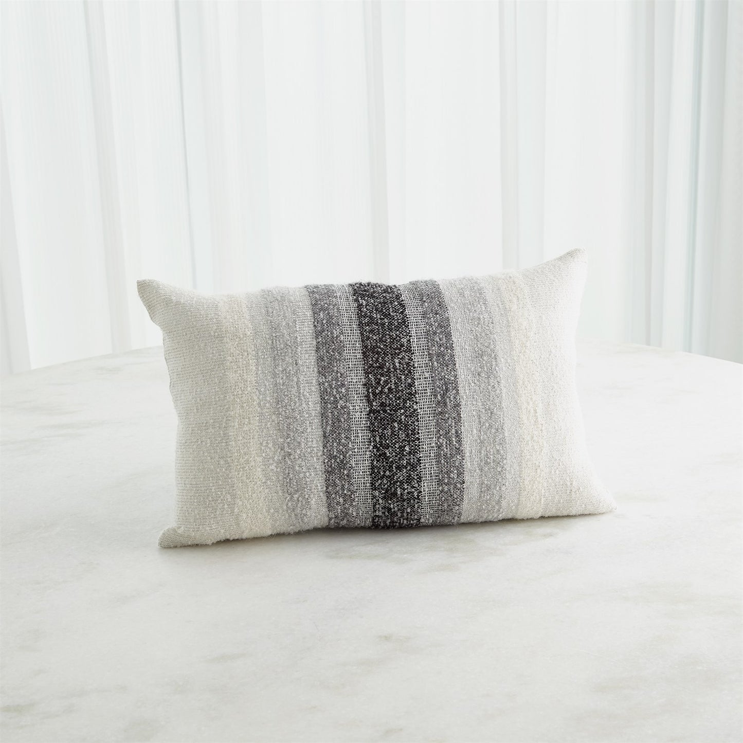 GRADATION LUMBAR PILLOW-WHITE/GREY
