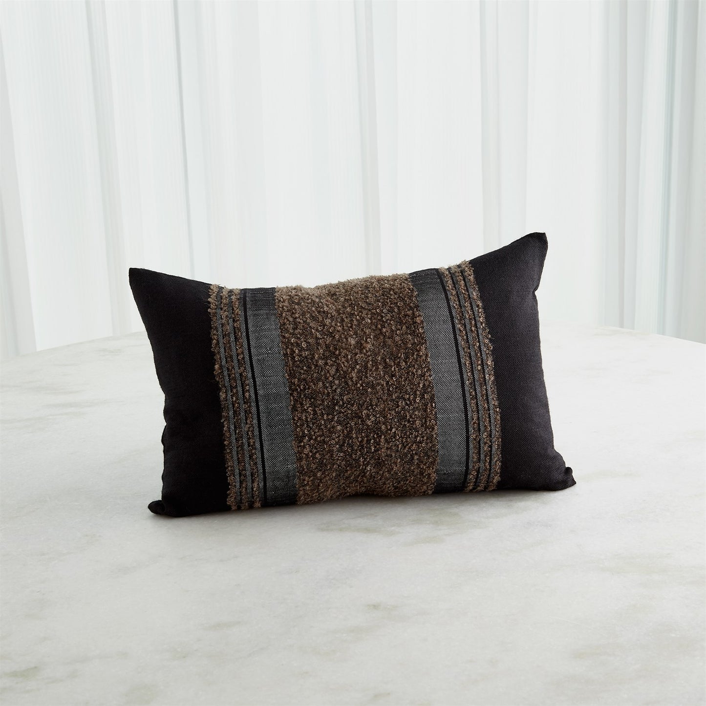 CONTRAST LUMBAR PILLOW-BROWN
