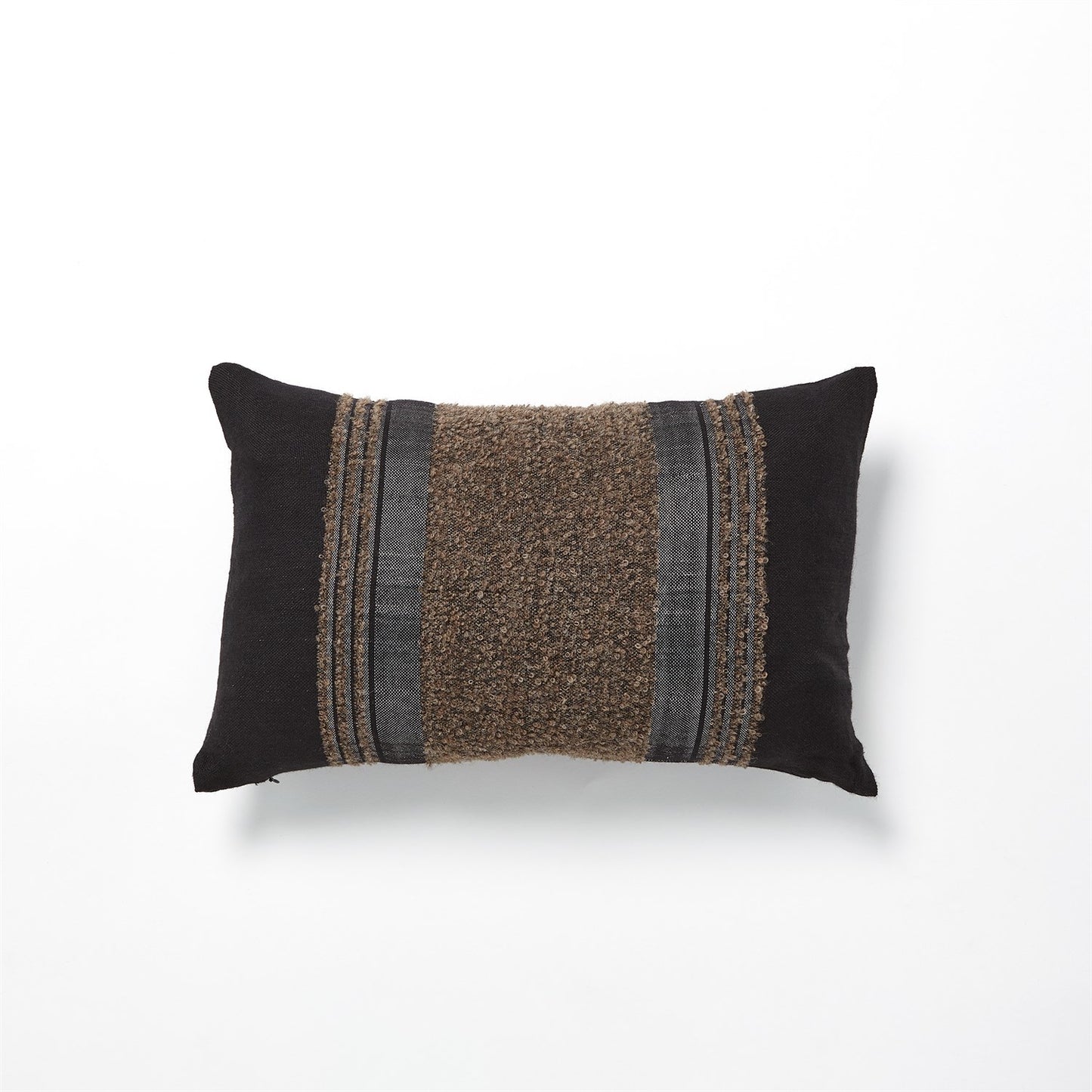 CONTRAST LUMBAR PILLOW-BROWN