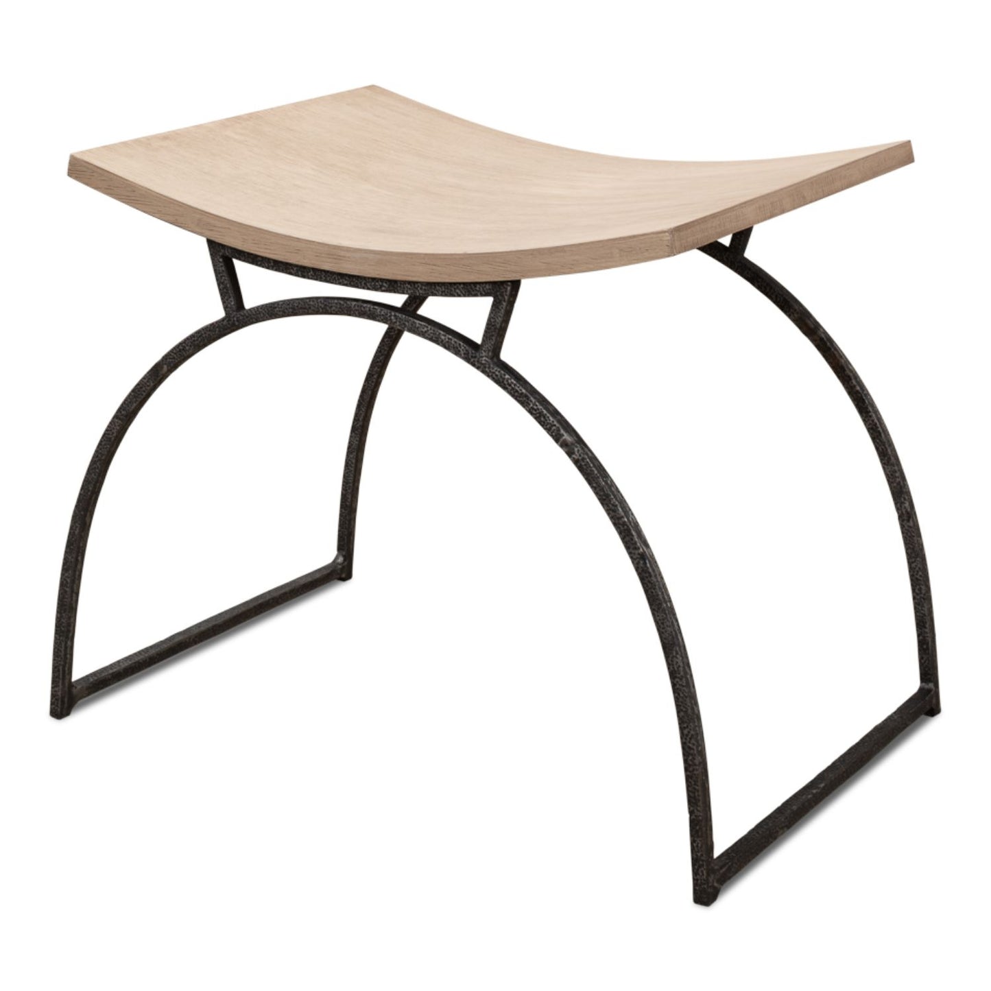 Britton Bench – Flaky Pine Finish with Hand-Forged Iron Legs