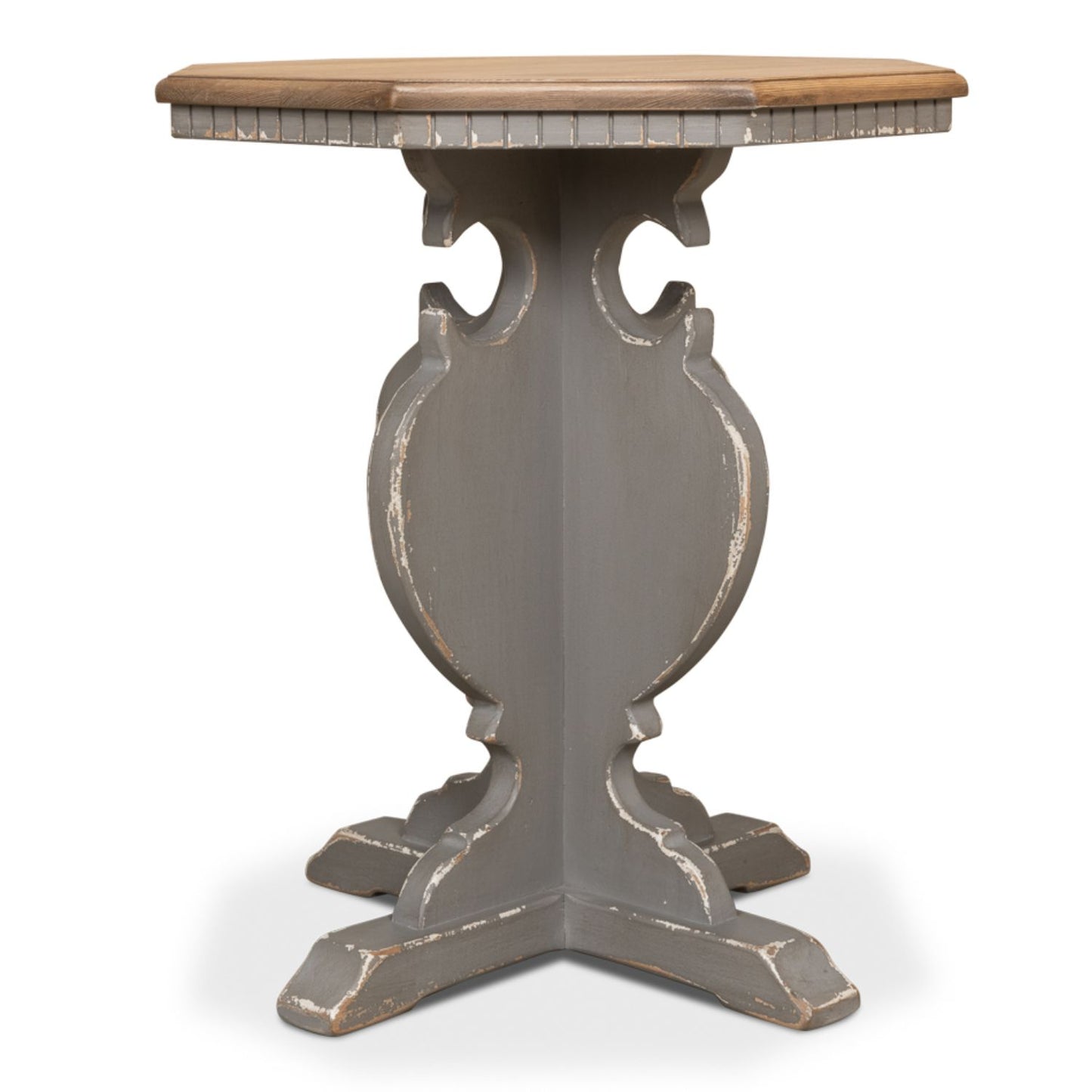 Brogan Side Table – Old Pine Finish with Green Traditional Style