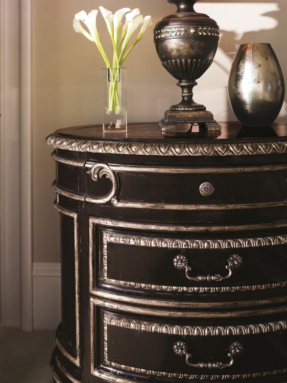 Maitland Smith Piazza San Marco Nightstand – 38" Beech Wood Nightstand with Spanish Marble Top and Versailles Trim