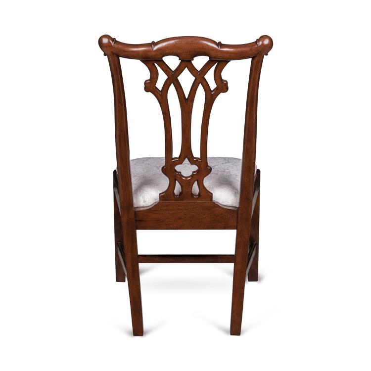 Camden Side Chair – Mahogany Frame with Cream Damask Seat