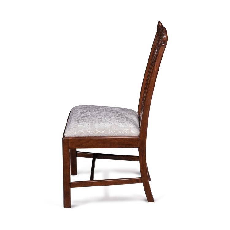 Camden Side Chair – Mahogany Frame with Cream Damask Seat