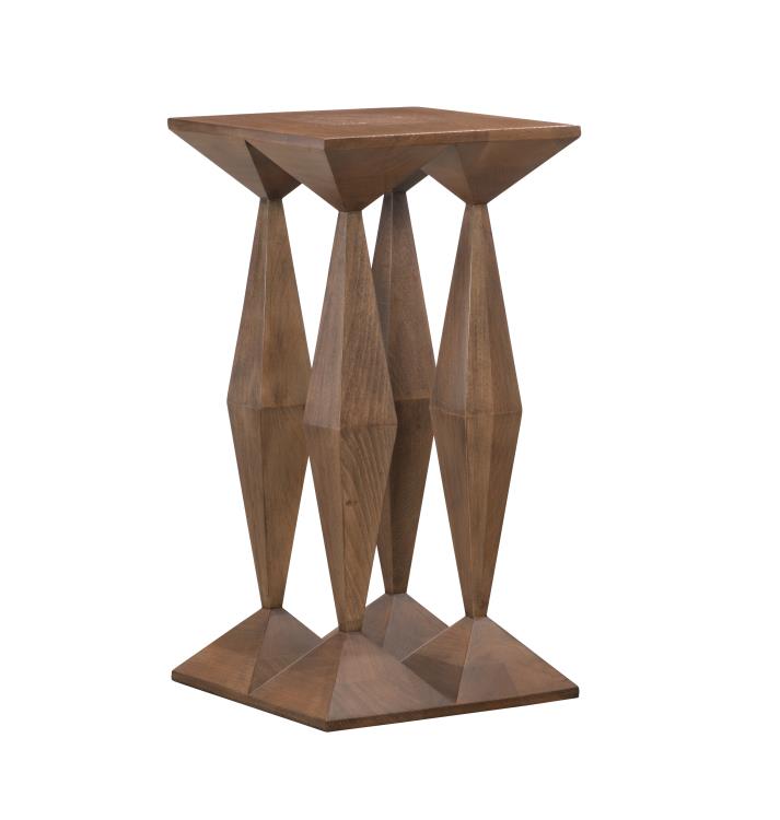 Aruba Side Table – Geometric Beech Wood Accent