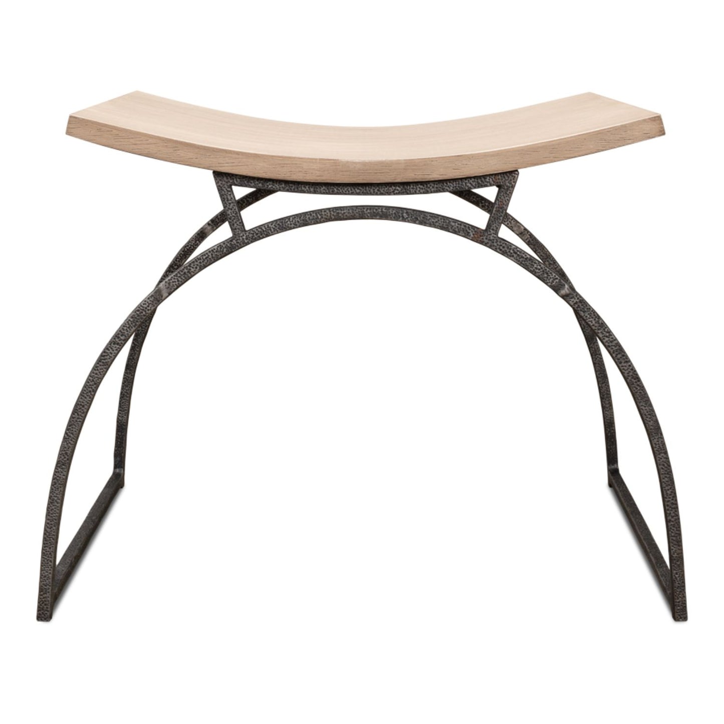 Britton Bench – Flaky Pine Finish with Hand-Forged Iron Legs