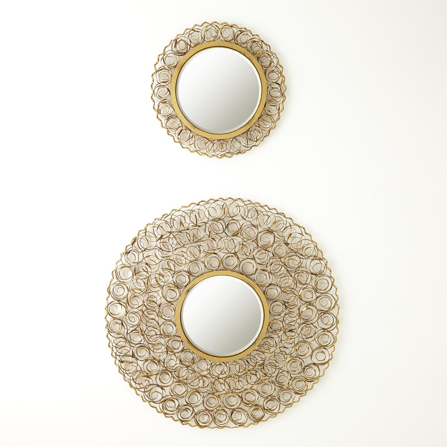 CURLY MIRROR-ANTIQUE GOLD