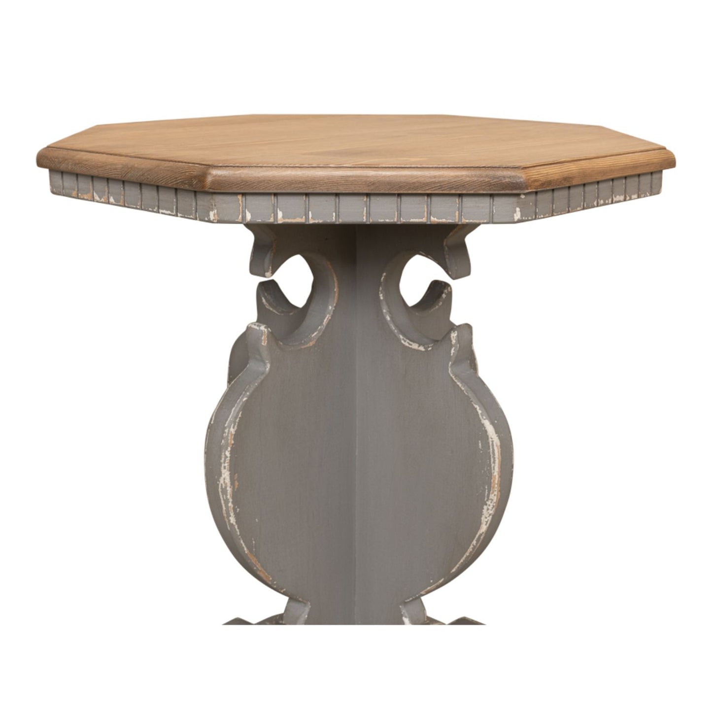 Brogan Side Table – Old Pine Finish with Green Traditional Style