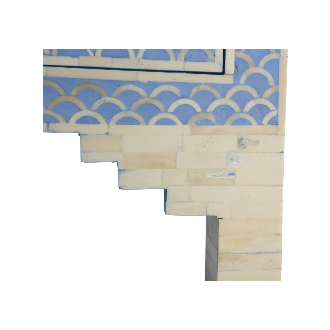 Milford Chest – Handcrafted 4-Drawer Bone Inlay Chest in Blue, Gray, or Natural Finish