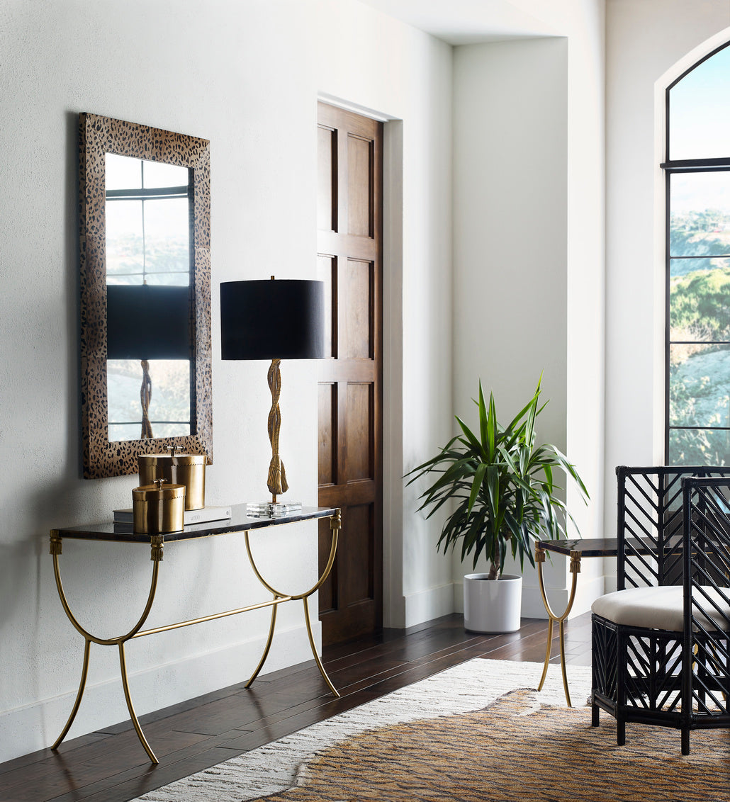 Pomp and Circumstance Lamp - Gold with White Linen or Black Silkette Shade