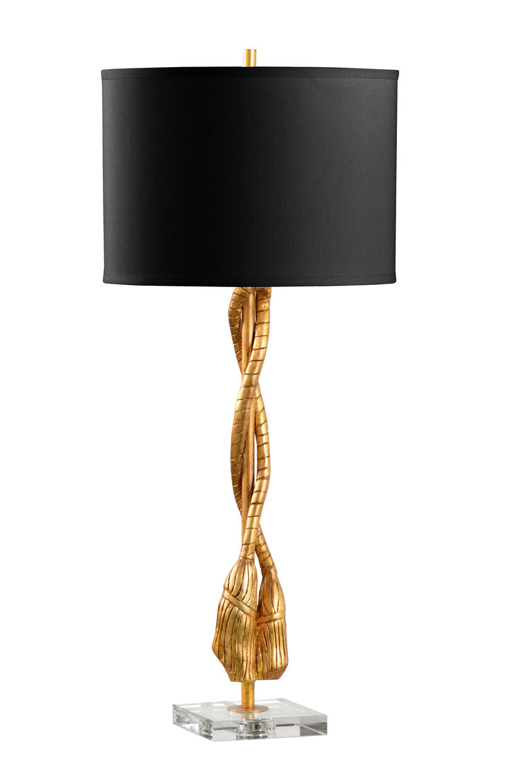 Pomp and Circumstance Lamp - Gold with White Linen or Black Silkette Shade