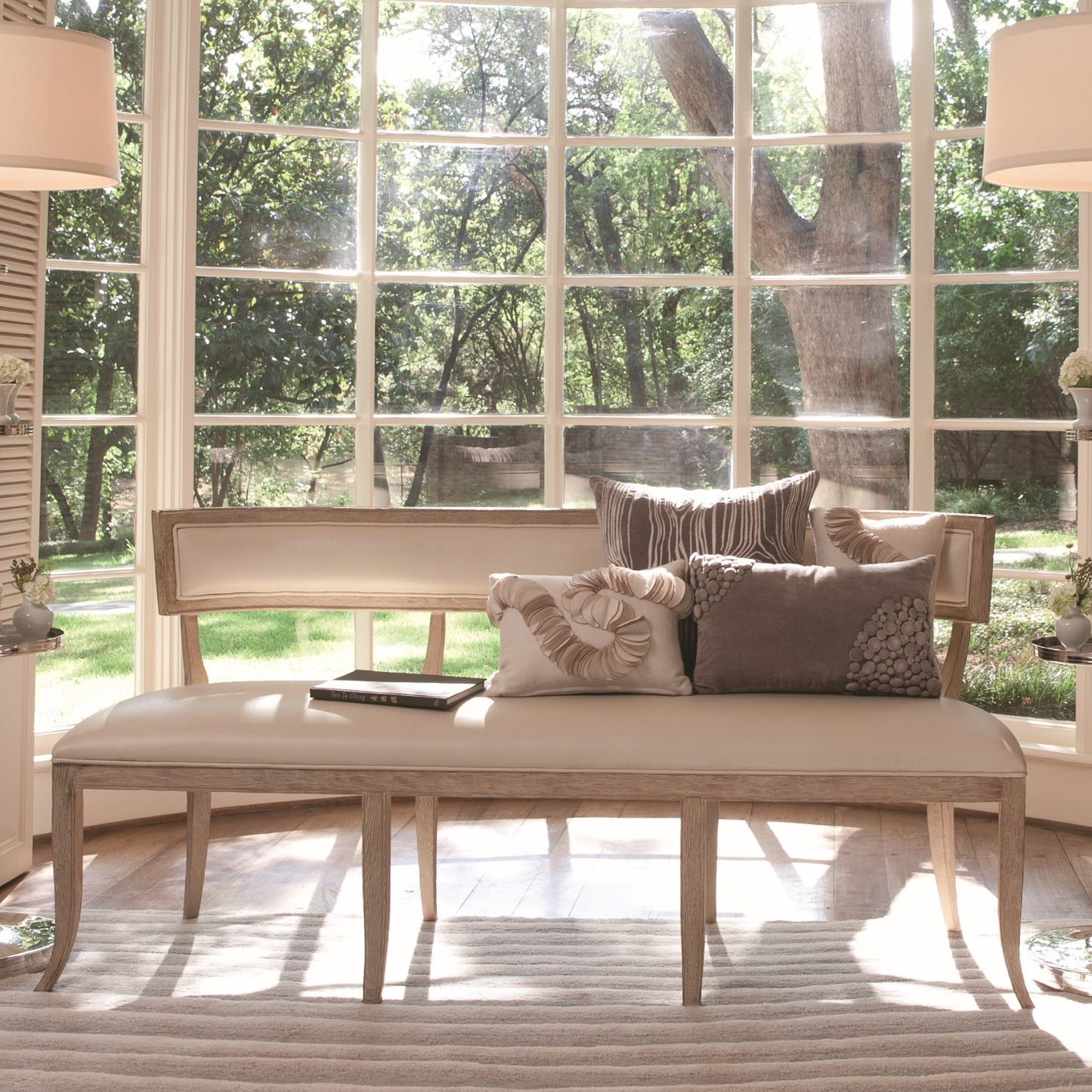 KLISMOS BENCH-BEIGE LEATHER