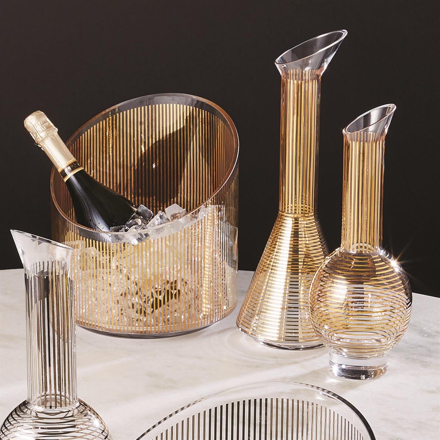 GOLD STRIPE ICE BUCKET