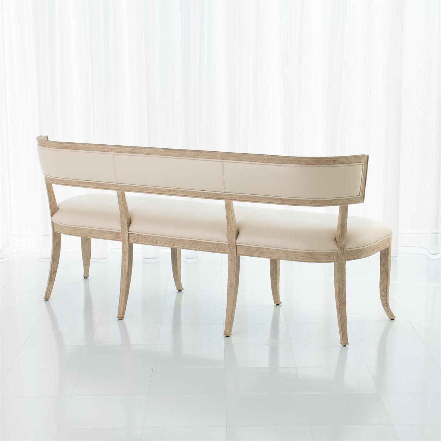 KLISMOS BENCH-BEIGE LEATHER