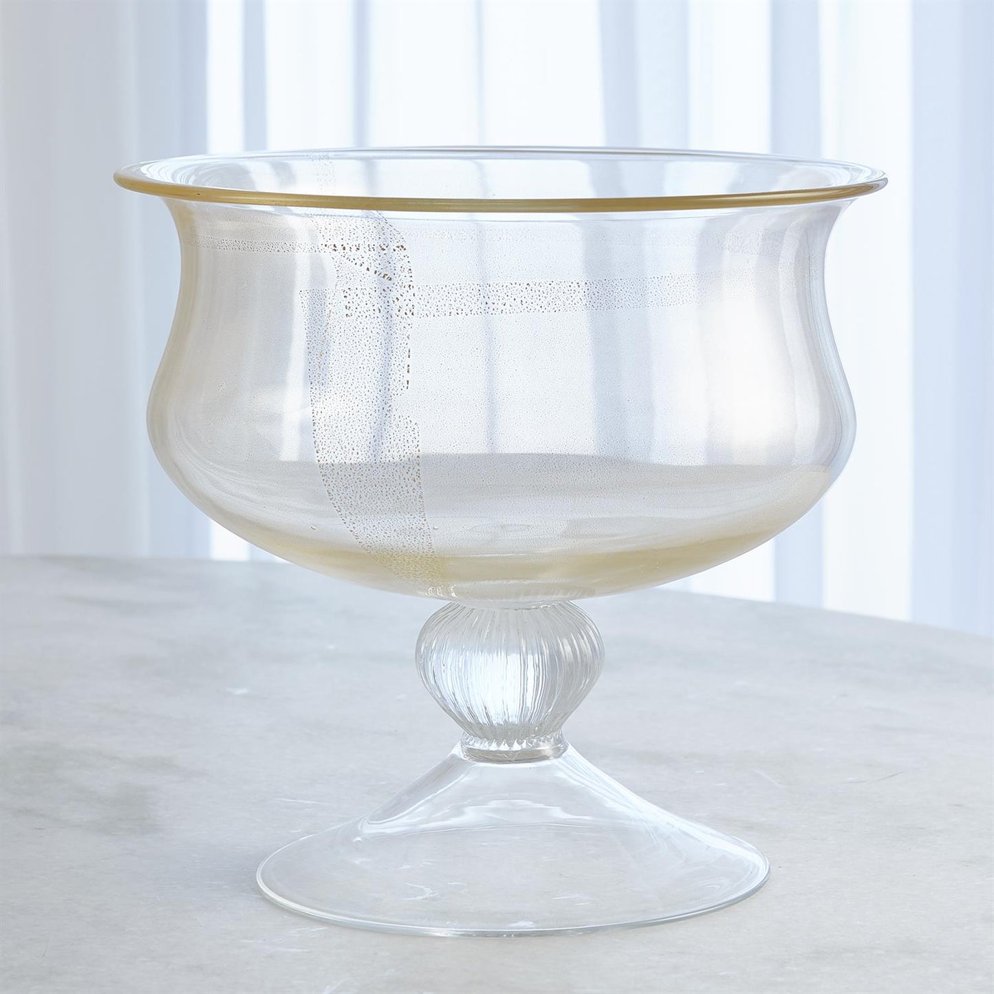 GRANILLA PEDESTAL BOWL-GOLDEN