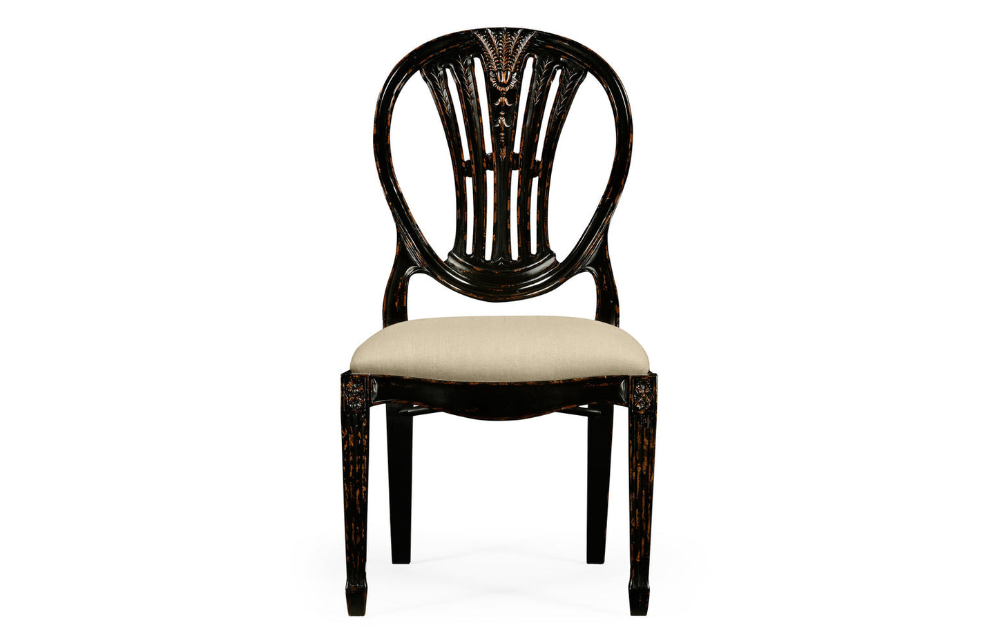 Hepplewhite Wheatsheaf Honey Black Side Chair 493760-SC-PHB-F001