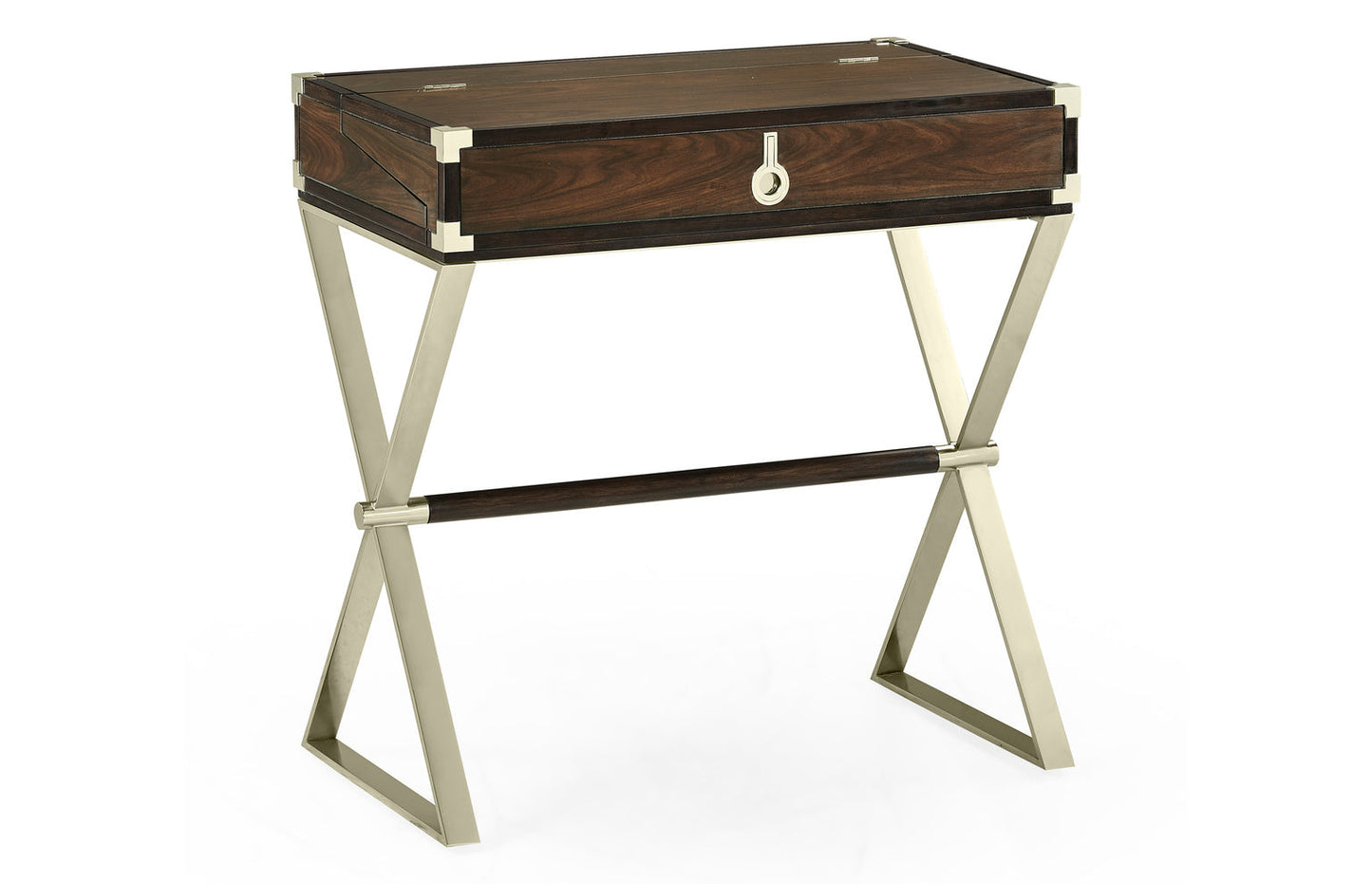 Campaign Style Dark Santos Rosewood Flip-Top Desk