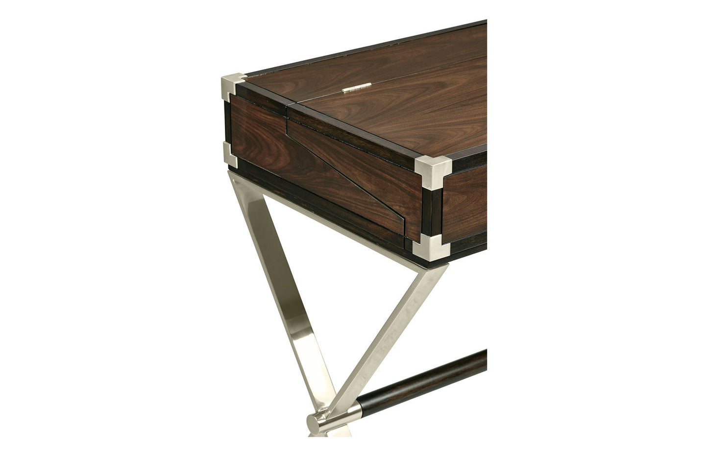 Campaign Style Dark Santos Rosewood Flip-Top Desk