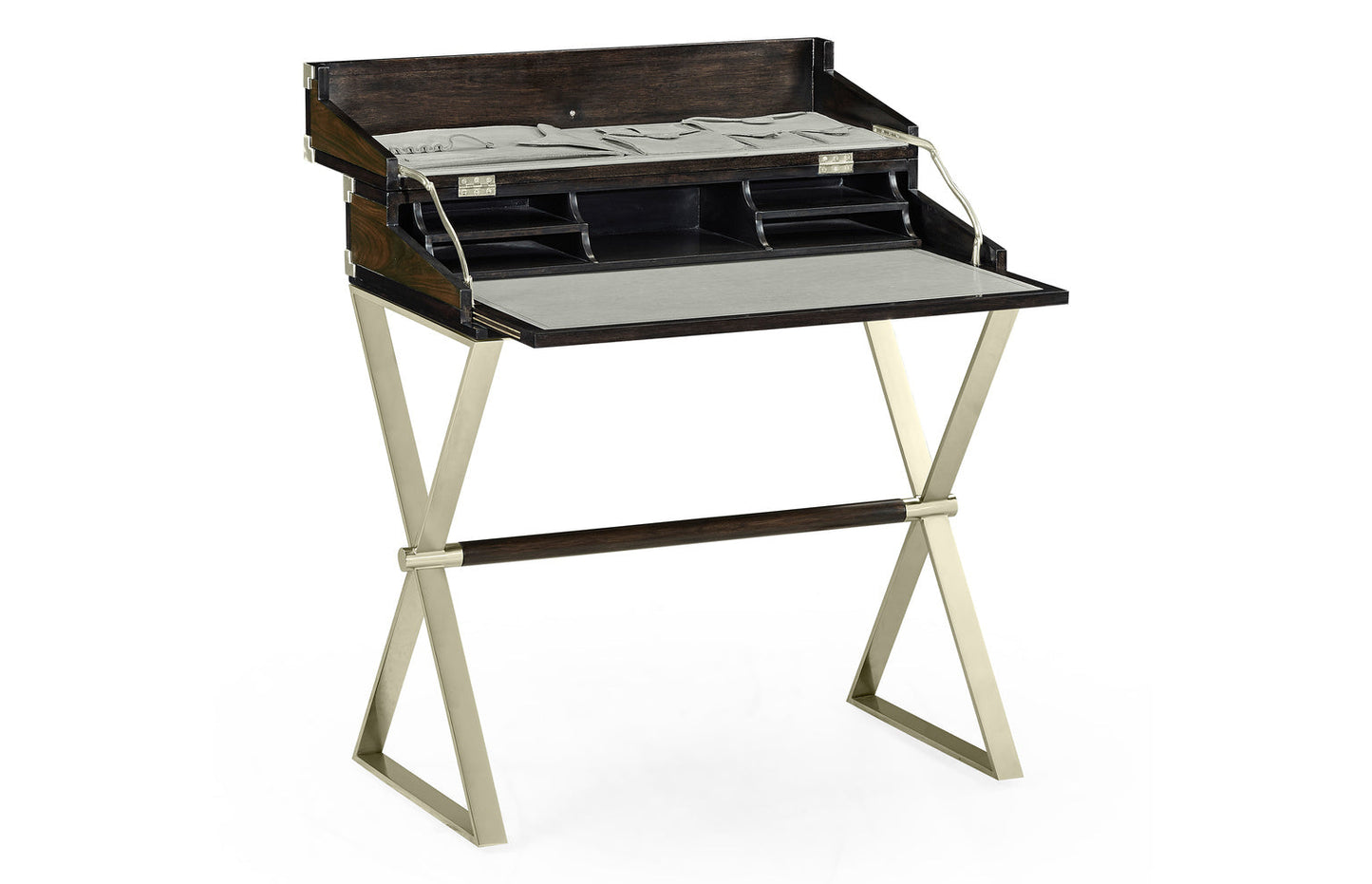 Campaign Style Dark Santos Rosewood Flip-Top Desk