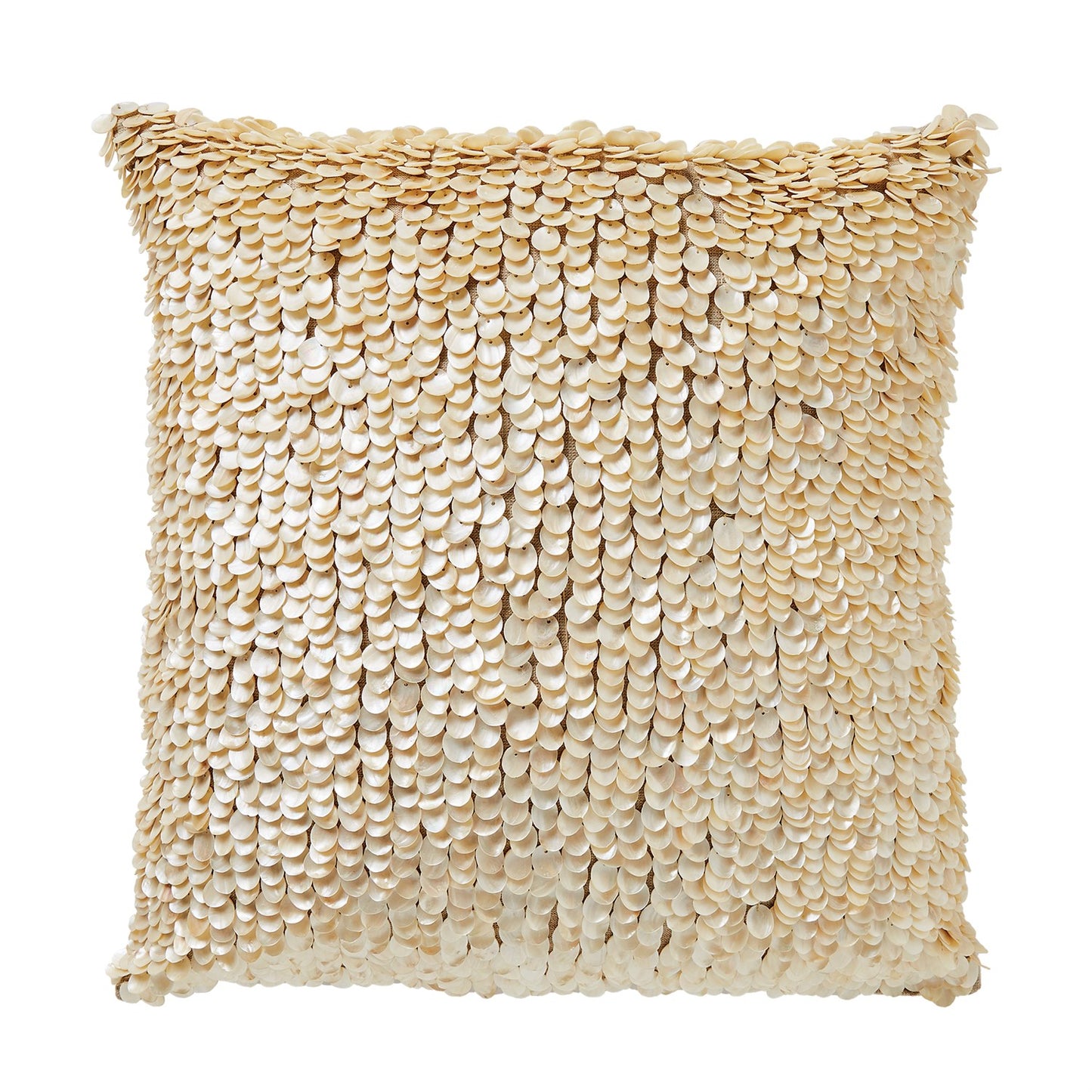 MOTHER OF PEARL BEADED PILLOW-IVORY