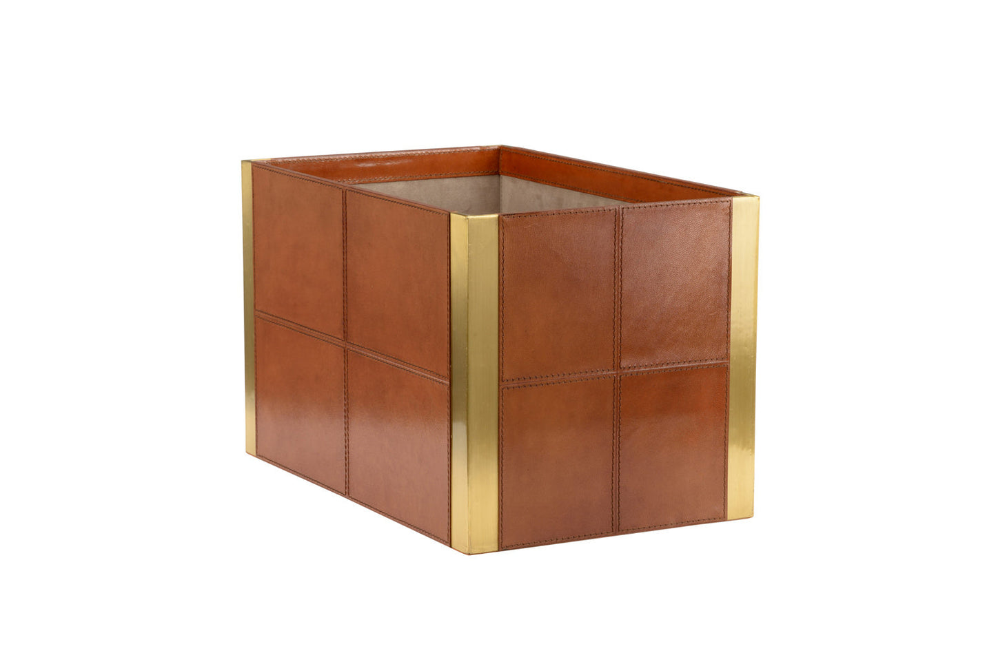 Leather Bin - Cognac