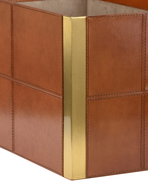 Leather Bin - Cognac