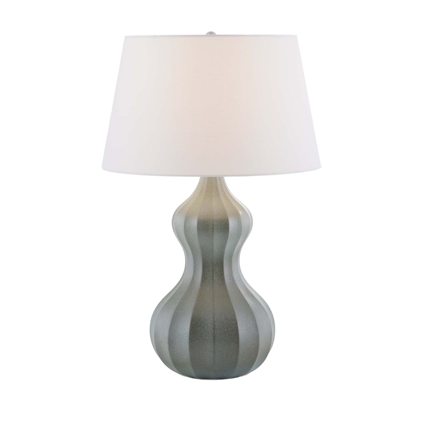 Shirley Lamp - Seafoam Reactive Porcelain Table Lamp with Cactus-Inspired Design